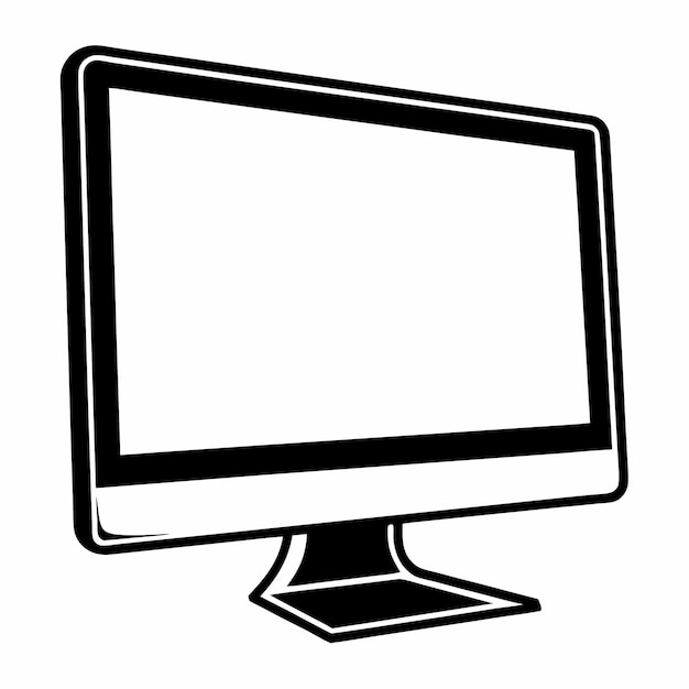 Schwarz-weiße Abbildung eines Computermonitors