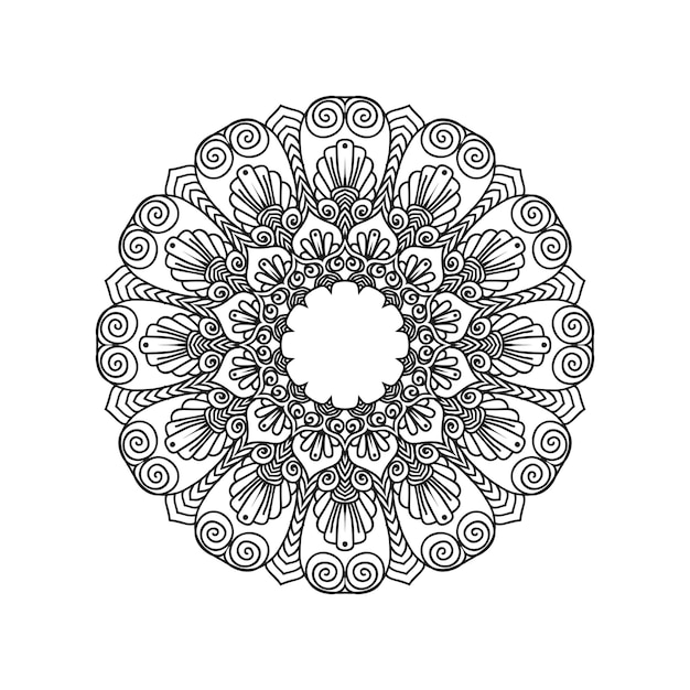 Schwarz-weiße blumen-mandala-designs