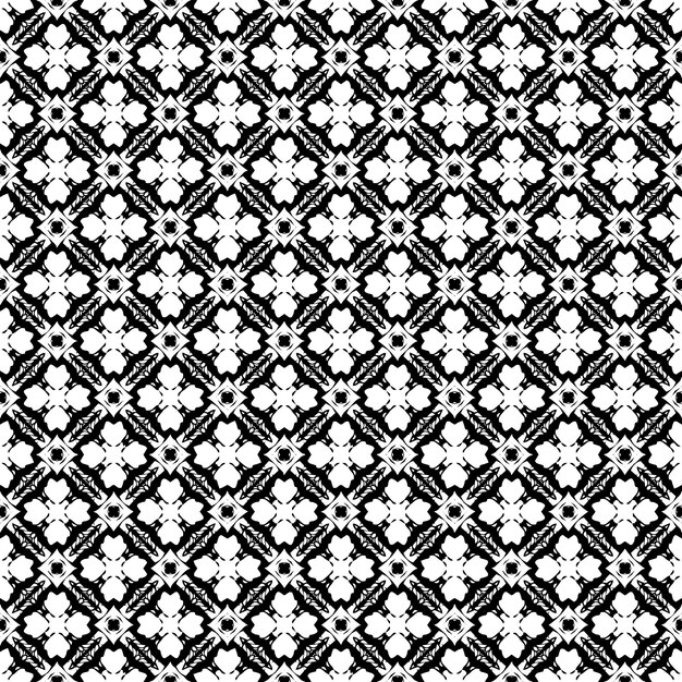 Schwarz-weiße, nahtlose Musterstruktur Graustufen-Ornamentik-Grafikdesign