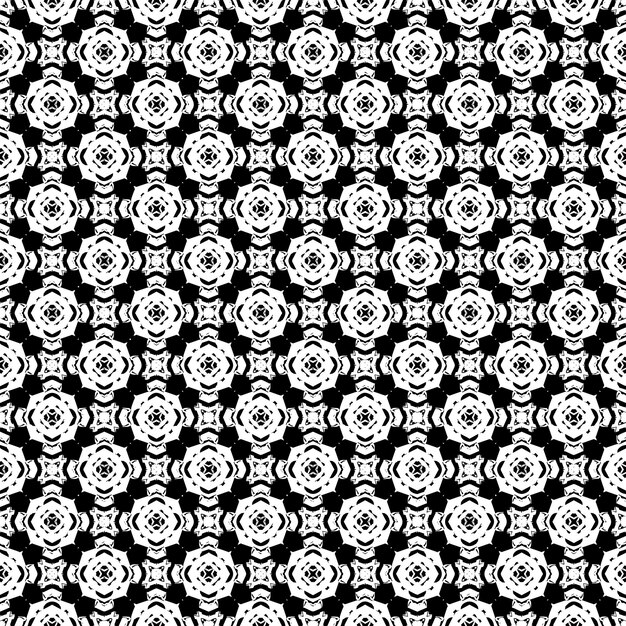 Schwarz-weiße Oberflächenmusterstruktur Bw ornamentales Grafikdesign Mosaikornamente Mustervorlage