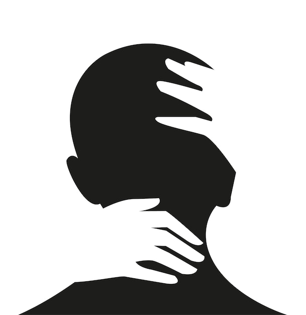 Schwarz-weiße vektorillustration von einem mann und einer frau, die sich umarmen