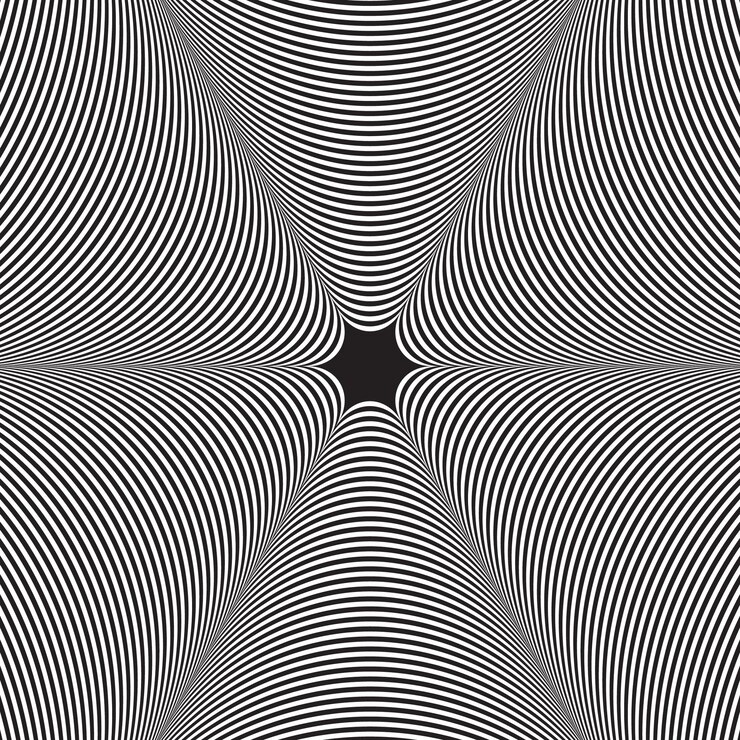 Vektor schwarz-weißer psychedelischer hintergrund