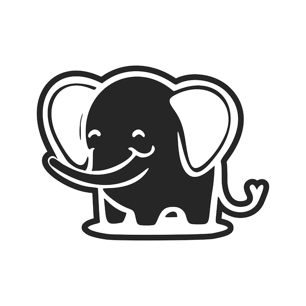 Schwarz-weißes Basic-Logo mit kuscheligem Jolly Bear