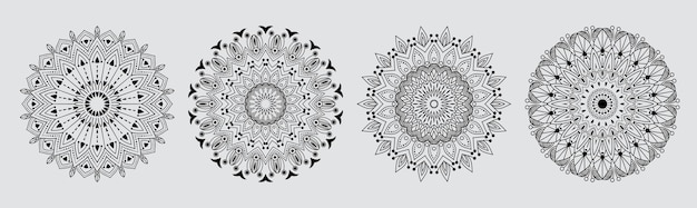 Schwarz-weißes künstlerisches Vektor-Mandala-Design