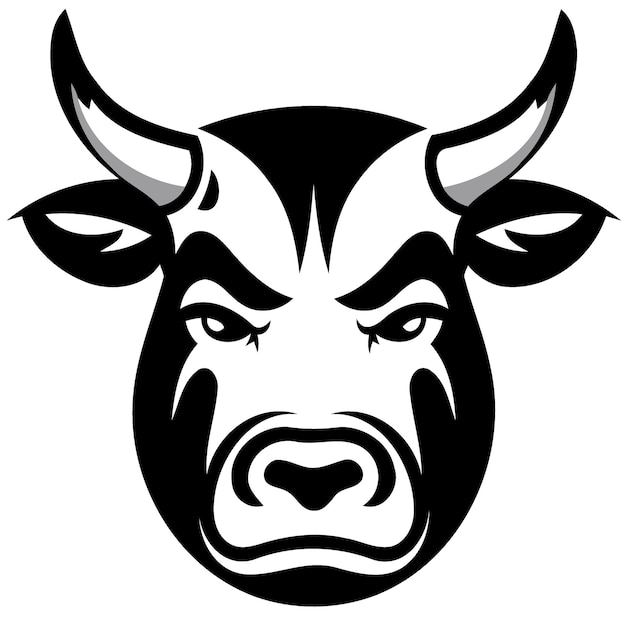 Schwarz-weißes kuhkopf-logo