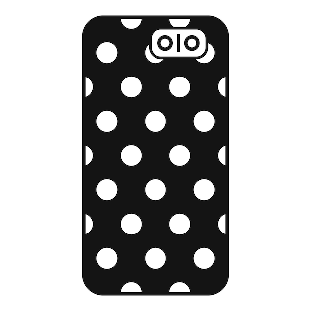 Vektor schwarz-weißes polka-dot-design des telefongehäuses