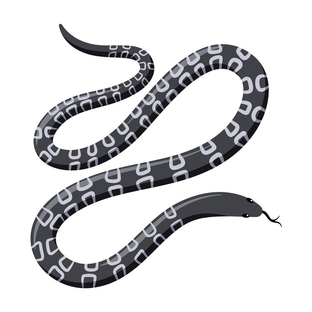 Schwarze exotische tropische Schlange Zeichentrickfilme