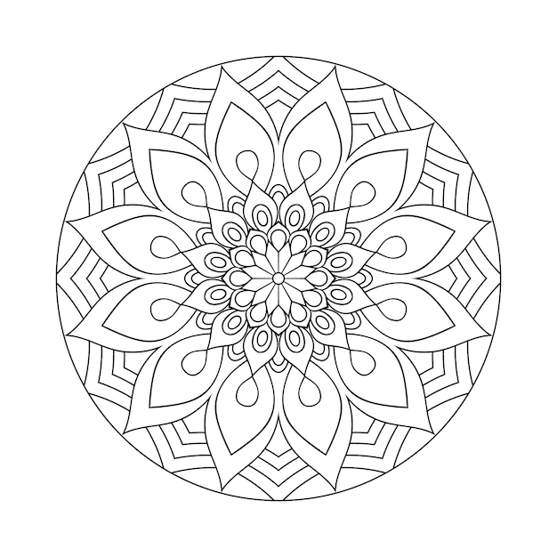 Schwarze farben mandala-design für print, poster, cover, broschüre, flyer, banner, buchcover. mandala