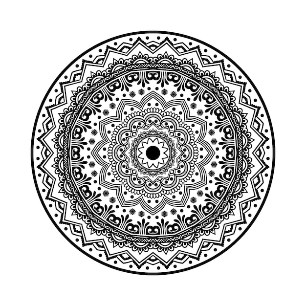 Schwarze farben mandala-design für print, poster, cover, broschüre, flyer, banner, buchcover. mandala