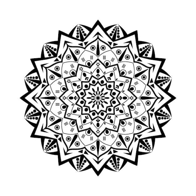Schwarze Farben Mandala-Design für Print, Poster, Cover, Broschüre, Flyer, Banner, Buchcover. Mandala