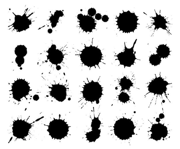 Schwarze Farbspritzer gesetzt