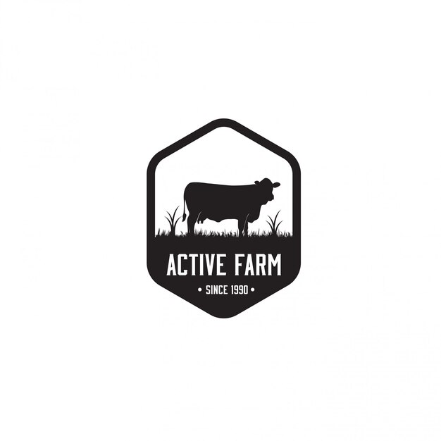 Schwarze farm logo vorlage