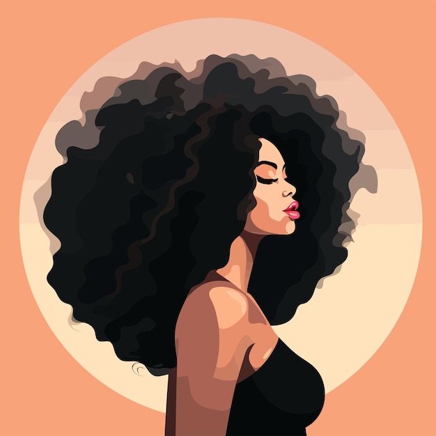 Schwarze Frauenporträt-Vektorillustration