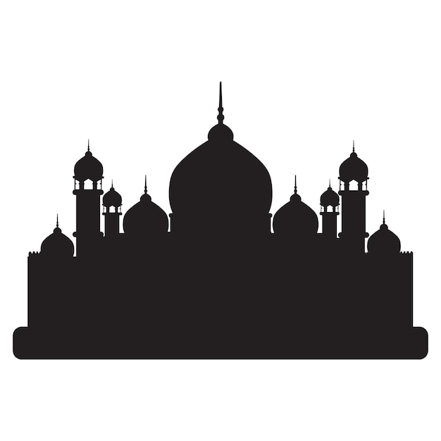 Schwarze Illustration der Moschee