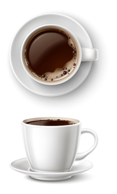 Schwarze Kaffeetasse Realistisches Americano-Espresso-Modell