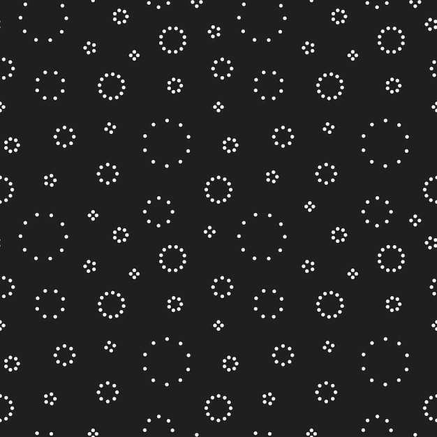 Schwarze Kreise gepunkteter Hintergrund Nahtloses minimalistisches Muster