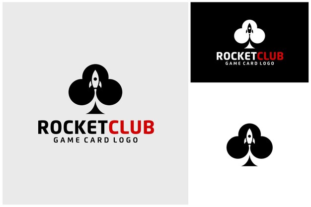 Vektor schwarze nebel-rauchwolke mit shuttle-raketen-raumschiff start als club-spiel-kartenform für poker-logo