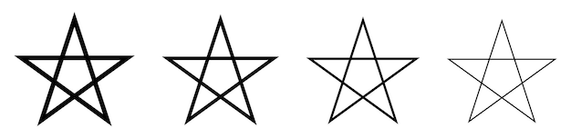 Vektor schwarze pentagramm-symbole
