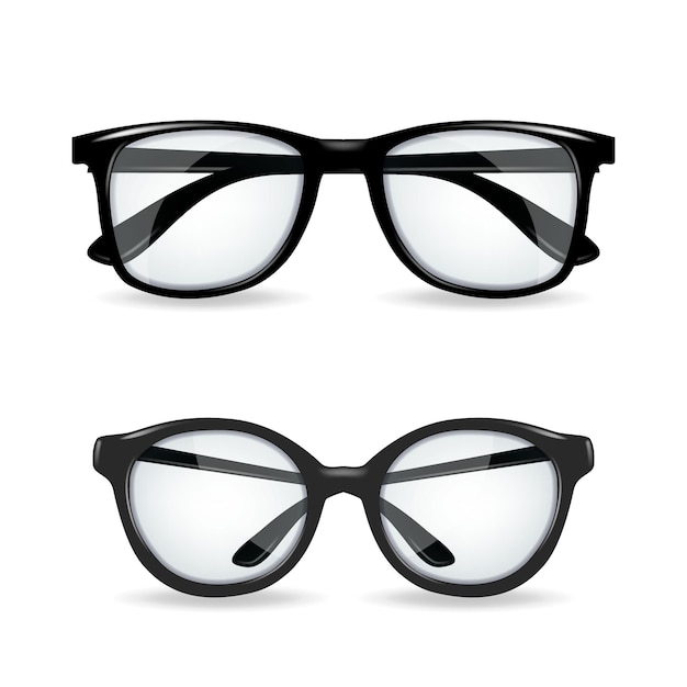 Vektor schwarze realitische brille auf weiß