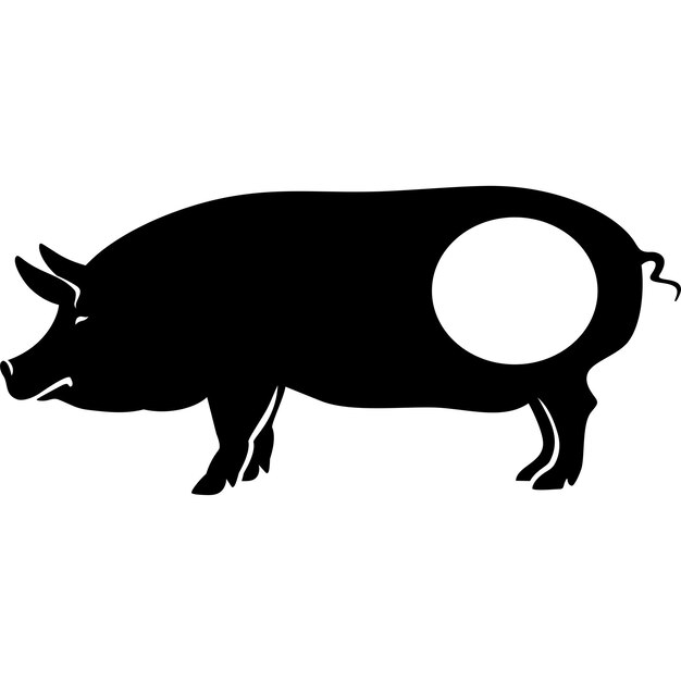 Vektor schwarze schweine-silhouette