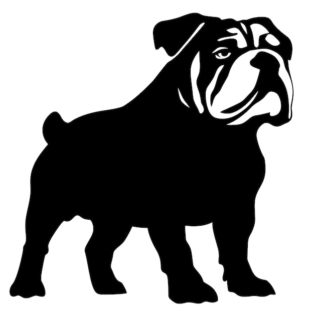 schwarze Silhouette eines australischen Bulldogs