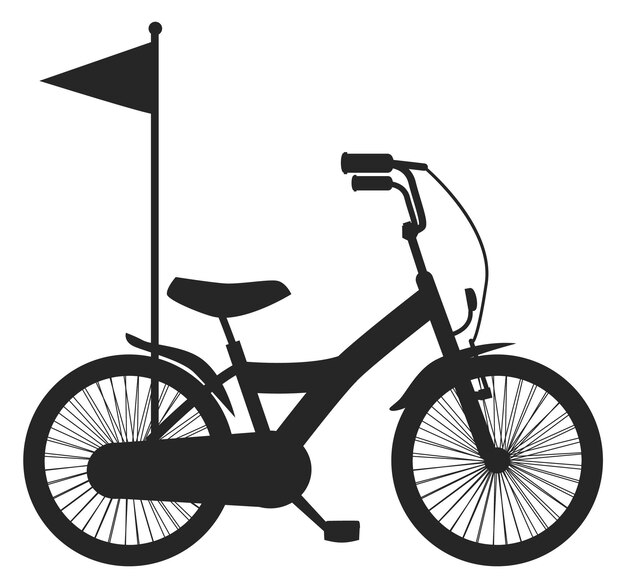 Vektor schwarze silhouette von kinder-fahrrad-ikonen