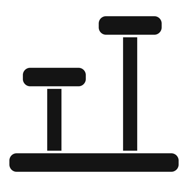 Schwarze Silhouette von Laufband und Bank für Fitnessgeräte