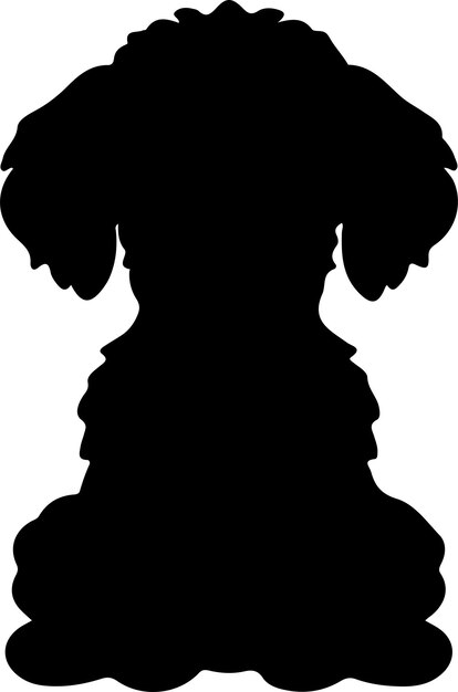 Vektor schwarze silhouette von toy poodle mit durchsichtigem hintergrund