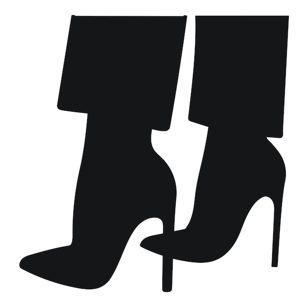 Schwarze silhouette weiblicher beine in pose. schuhe, stilettos, high heels, gehen, stehen, laufen, springen