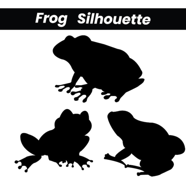 Schwarze Silhouetten von Froschvektoren