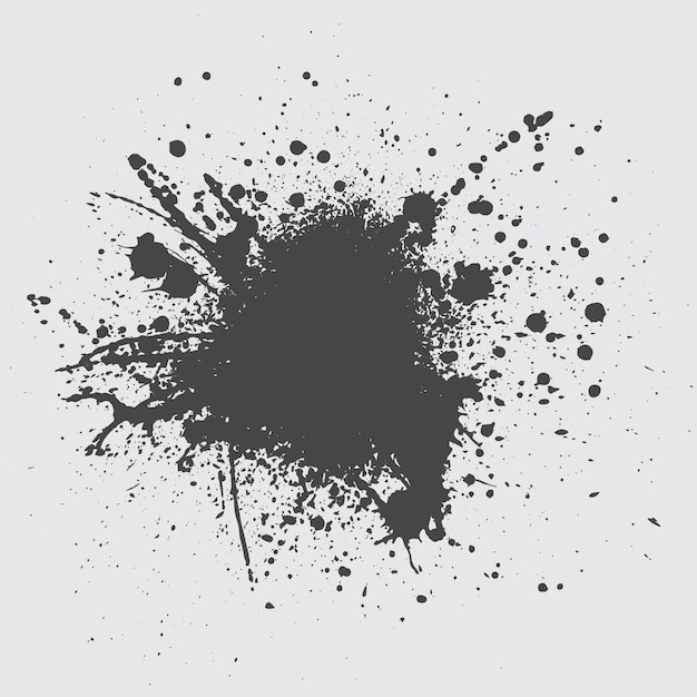 schwarze Tinte spritzen