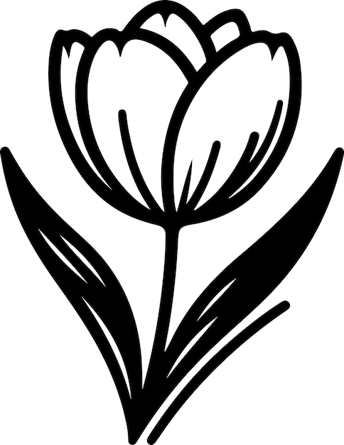 Schwarze Umrisse der Tulpen-Vektorillustration