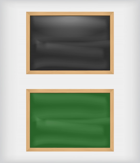 Schwarze und grüne leere tafeln