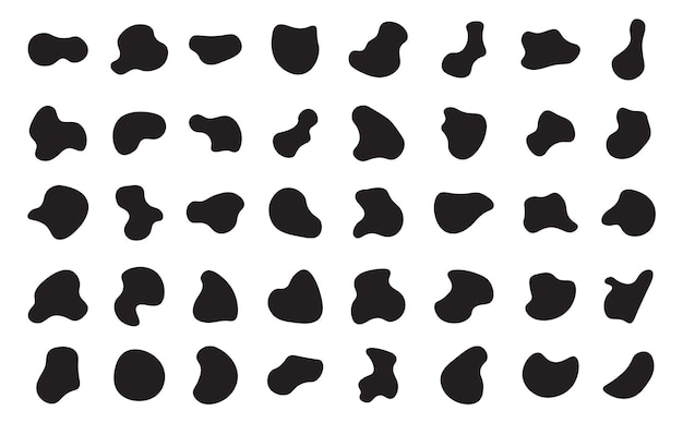 schwarze Vektorabstrakte Formen flüssige Formen Elemente Satz von Grafikdesign-Elementen