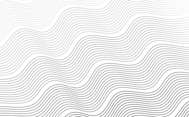 Schwarze Wellenlinien isoliert auf weißem abstrakten Hintergrund Design abstrakter Wellenhintergrundvektor