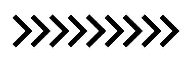 Schwarze Wiederholungspfeile auf weißem Hintergrund Vektor Abstraktes Pfeil-Chevron-Logo-Symbol