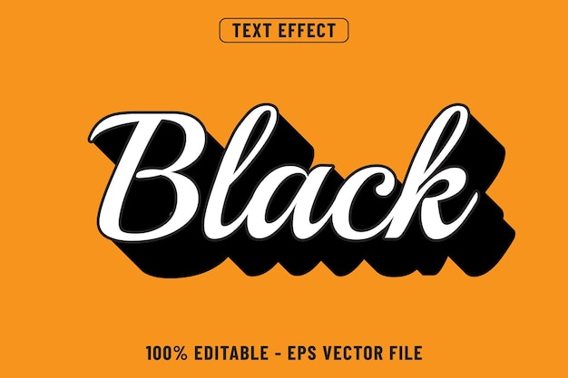Schwarzer 3D-Texteffekt Design