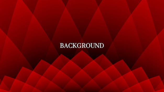 Schwarzer abstrakter Hintergrund, rotes dreieckiges und rhombisches Muster, Blumenform, moderne geometrische Textur