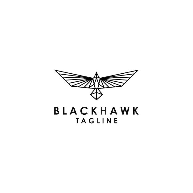 Schwarzer Falke-Logo-Design-Symbolvektor