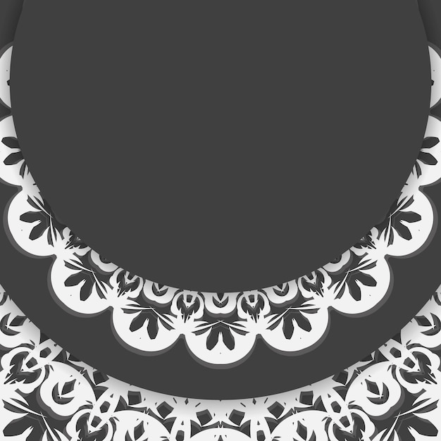 Vektor schwarzer flyer mit luxuriösen weißen ornamenten für ihre glückwünsche