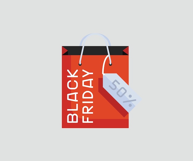 Schwarzer Freitag-Einkaufstaschen-Symbolvektor