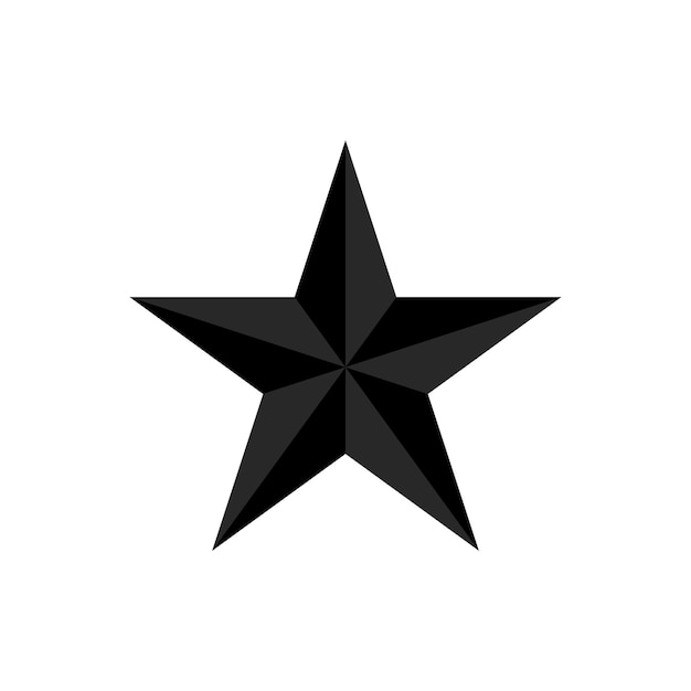 Schwarzer Fünf-Punkt-Stern-Vektor