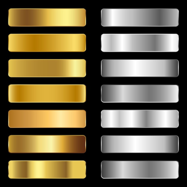 schwarzer Hintergrund mit silbernen und goldenen Metallstreifen