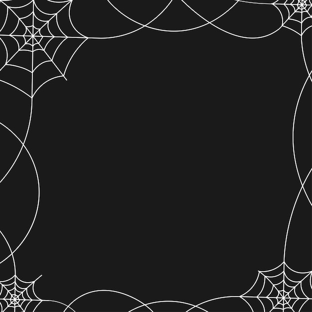 Schwarzer Hintergrund mit Spinnweben für Halloween-Vektorillustration mit Kopierraum