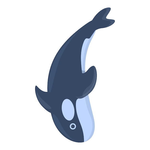 Vektor schwarzer killerwal-symbol cartoon des schwarzen killerwal-vektorsymbols für webdesign isoliert auf weißem hintergrund