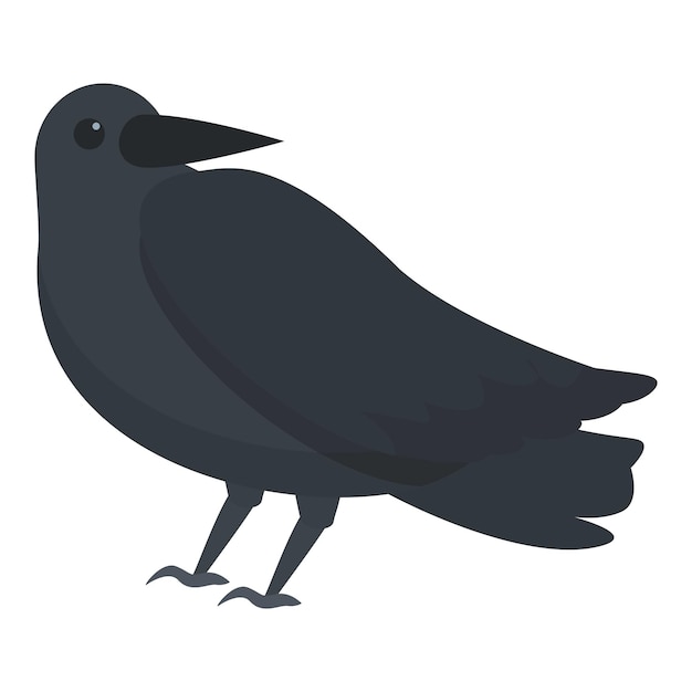 Vektor schwarzer krähen-symbol-cartoon-vektor rabenvogel federtinte