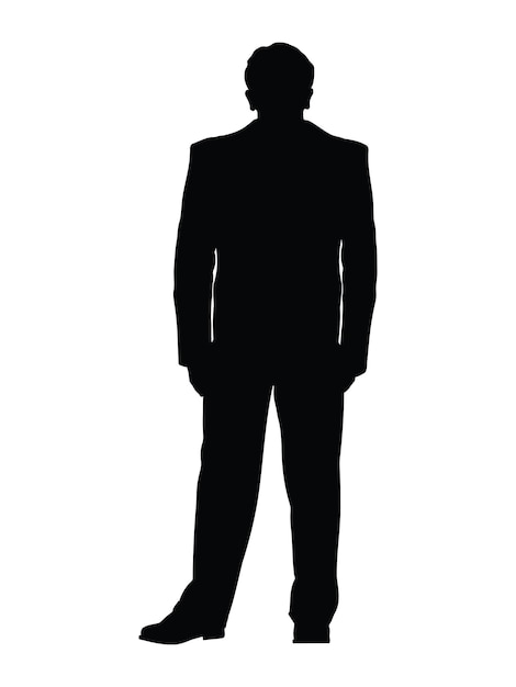Vektor schwarzer mann silhouette auf weißem hintergrund vektor-illustration