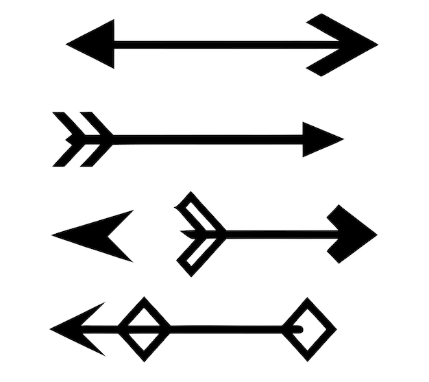 Schwarzer Pfeil-Symbolsatz Vektor