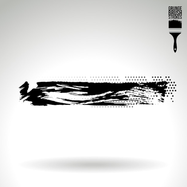 Schwarzer Pinselstrich und Textur. Abstraktes handgemaltes Grunge-Vektorelement