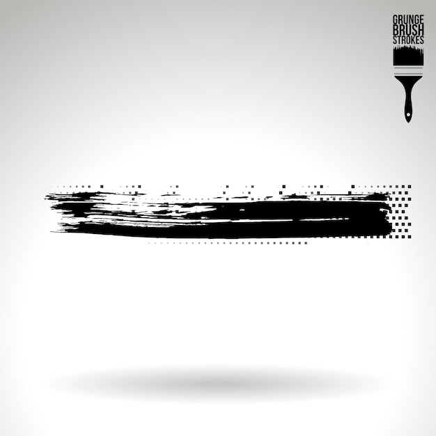 Schwarzer Pinselstrich und Textur. Abstraktes handgemaltes Grunge-Vektorelement